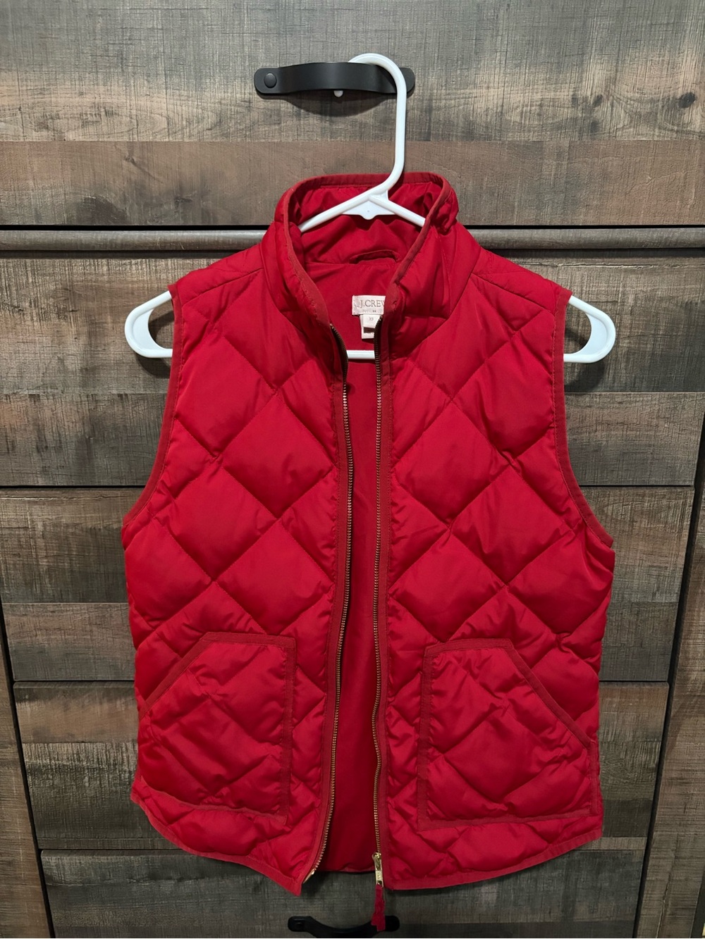 J. Crew Red Quilted Vest